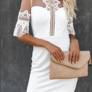Vici White Mesh Detailed Dress